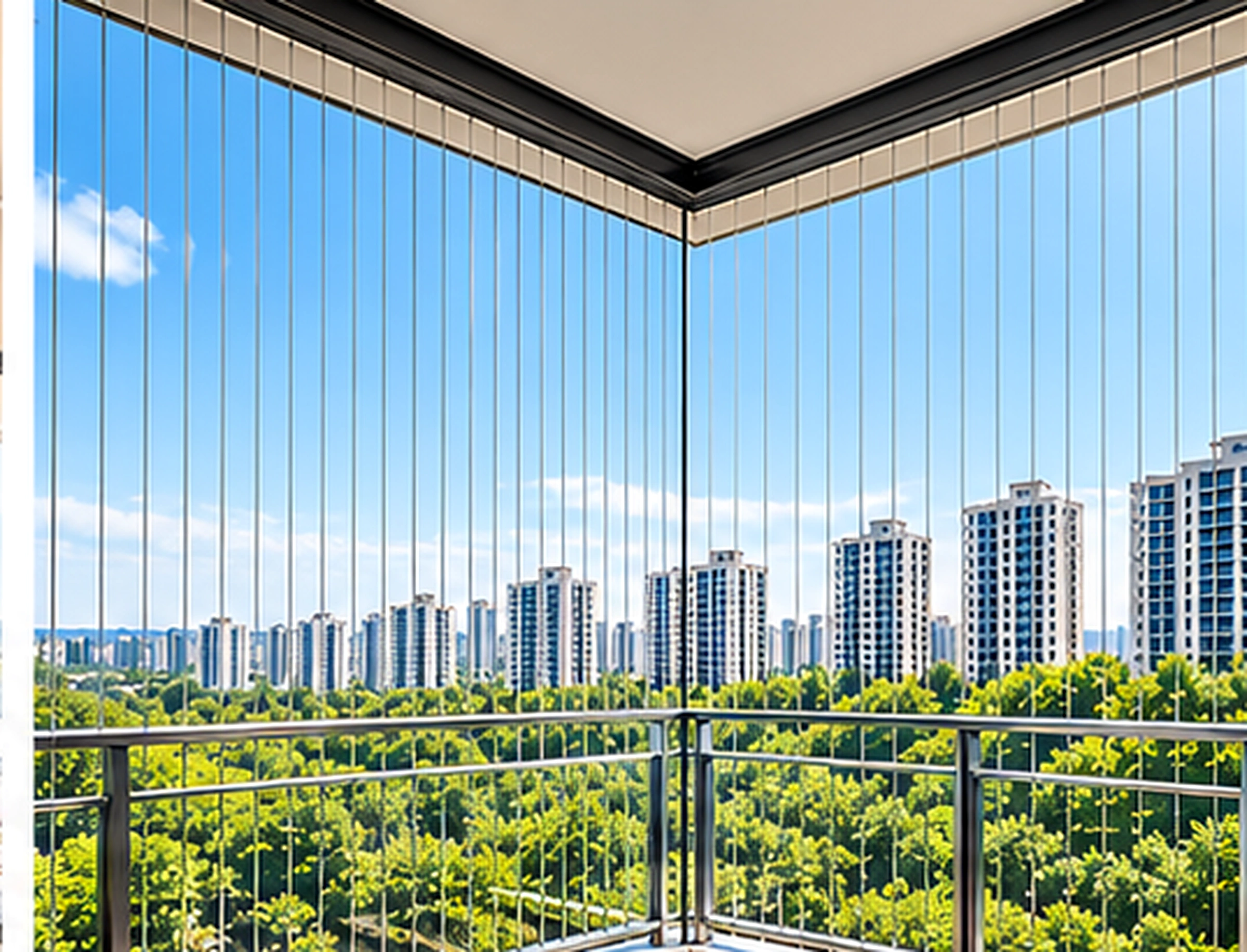 Pleated Mesh for Balcony installation example
